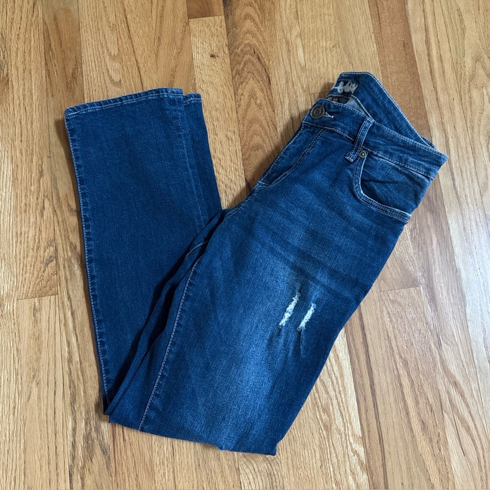 Kut From The Kloth Womens Straight Leg Distressed Stretch Jeans Blue Sz 10